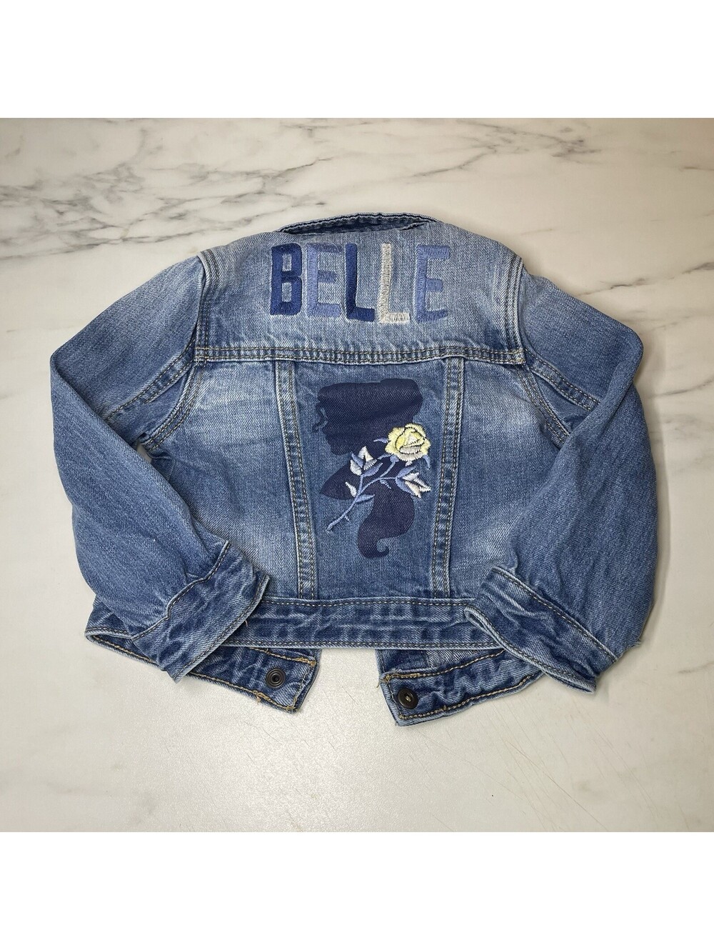 Gap Disney Belle denim jacket size girls 2y 2017 Disney Parks Belle WDW